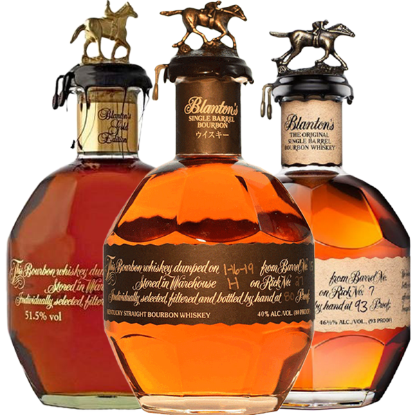 Blanton's Red Edition, Blanton's Single Barrel Black Label and Blanton's Gold Efition Bundle 