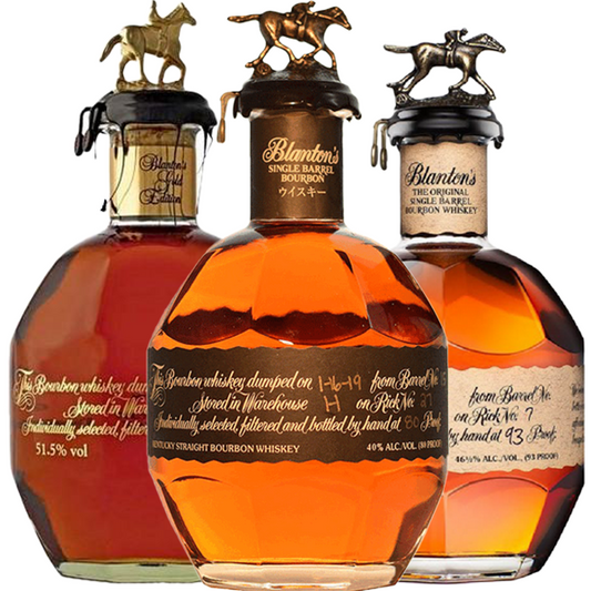 Blanton's Red Edition, Blanton's Single Barrel Black Label and Blanton's Gold Efition Bundle 