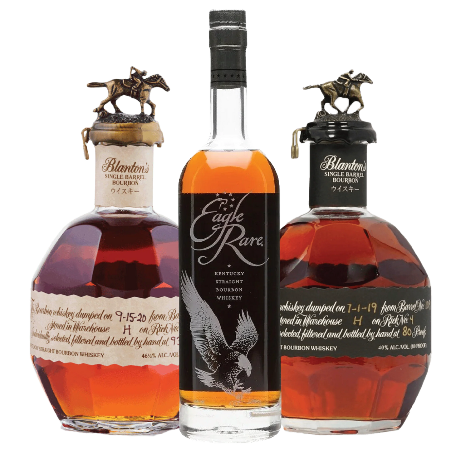 Blanton's Red Edition Bourbon, Blanton's Single Barrel Black Label, Eagle Rare Bourbon Bundle 