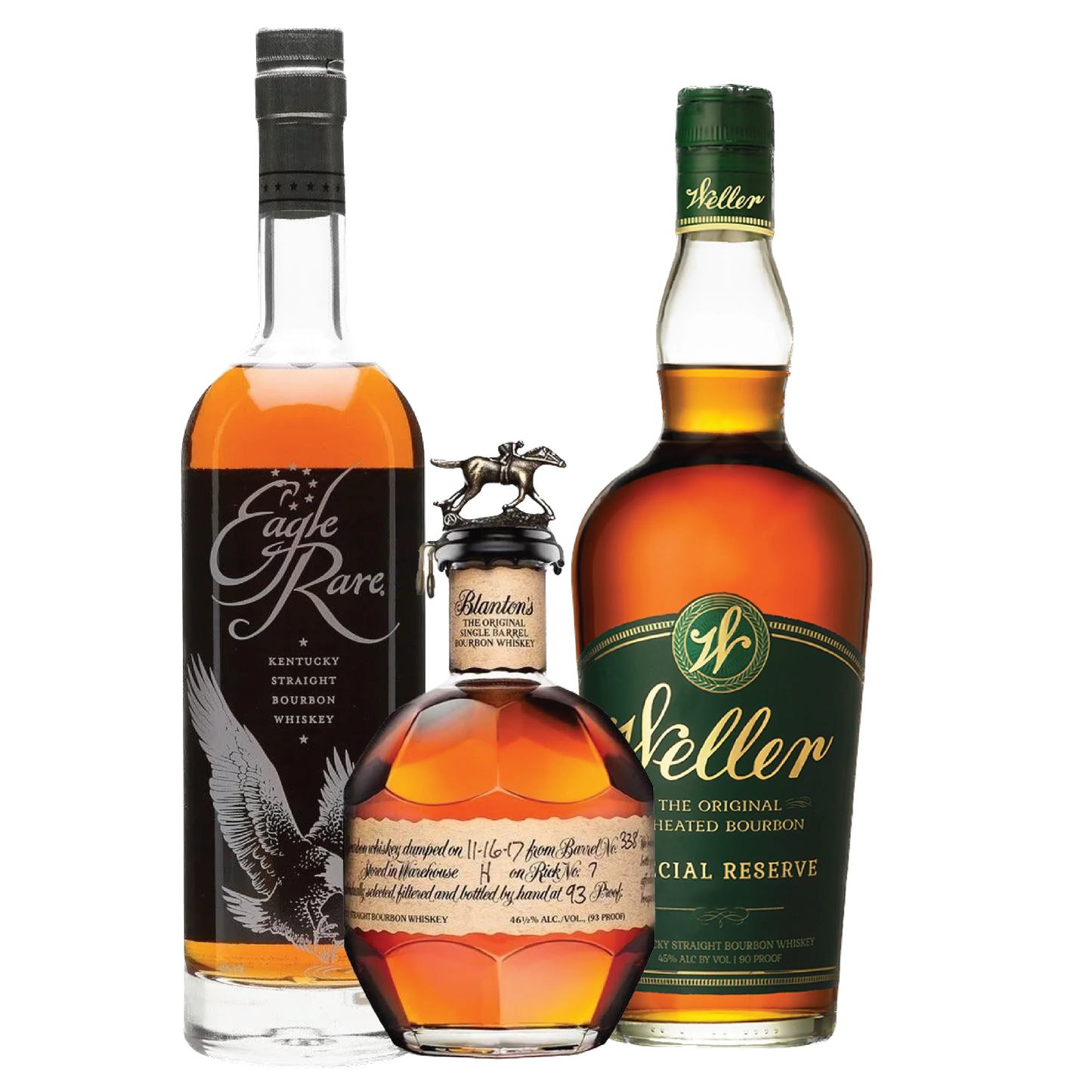 Eagle Rare, Blanton's Single Barrel and Weller Special Reserve Bundle