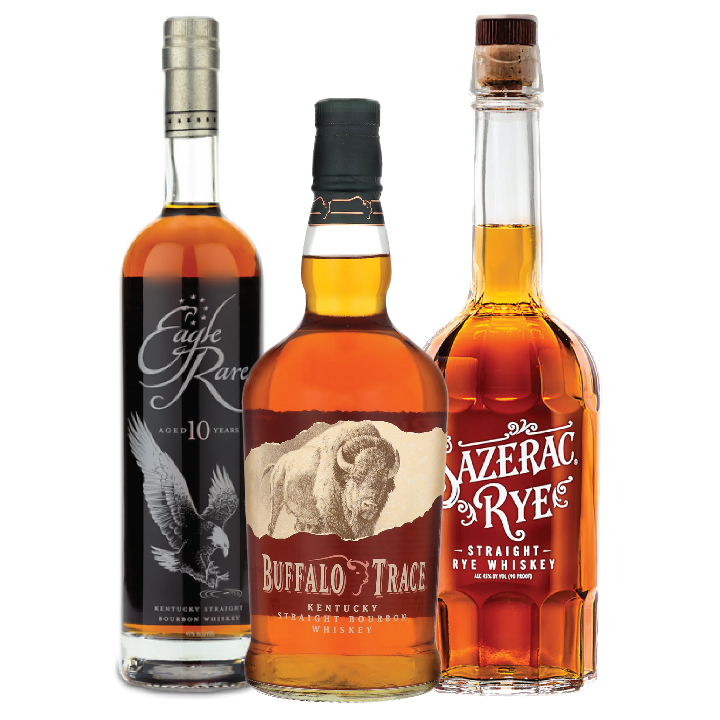 Eagle Rare 10 Year, Buffalo Trace Bourbon and Sazerac Rye Bundle - Liquor Bar Delivery