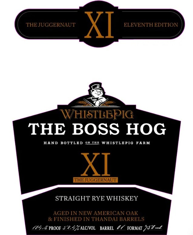 WhistlePig Boss Hog XI The Juggernaut Straight Rye Whiskey