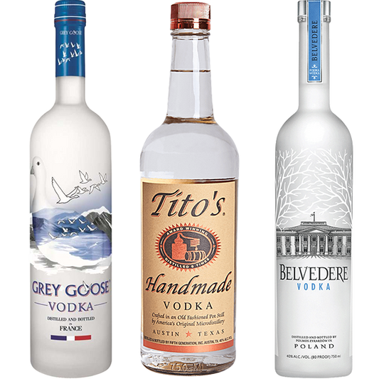 Tito's, Grey Goose &  Belvedere Vodka Bundle - Liquor Bar Delivery