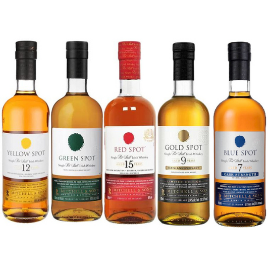 Yellow Spot, Gold Spot, Red Spot, Green Spot and Blue Spot Irish Whiskey Bundle - Liquor Bar Delivery