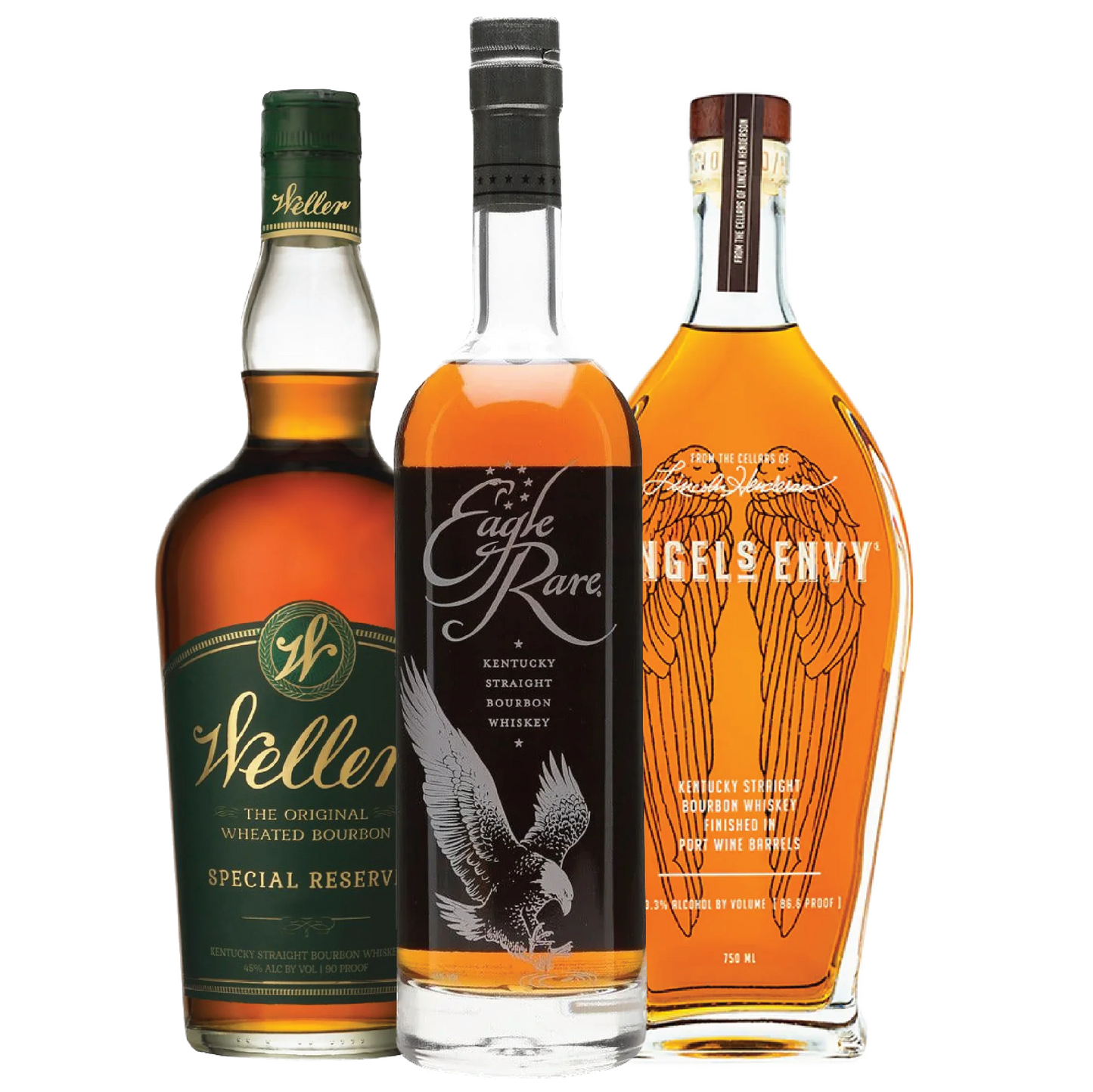 Weller Special Reserve, Eagle Rare & Angel's Envy Bourbon Package - Liquor Bar Delivery