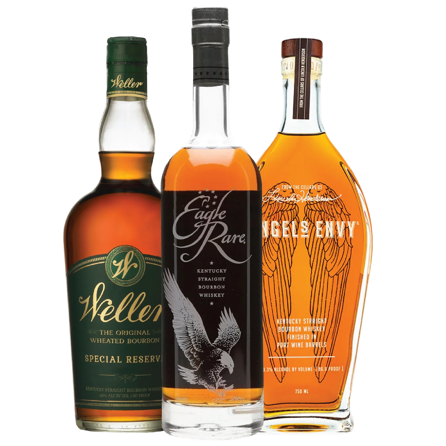 Weller Special Reserve, Eagle Rare and Angel's Envy Bourbon Package