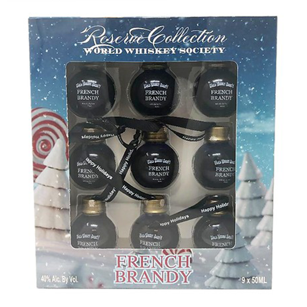 World Whiskey Society Christmas Balls French Brandy (9 x50ml) - Liquor Bar Delivery